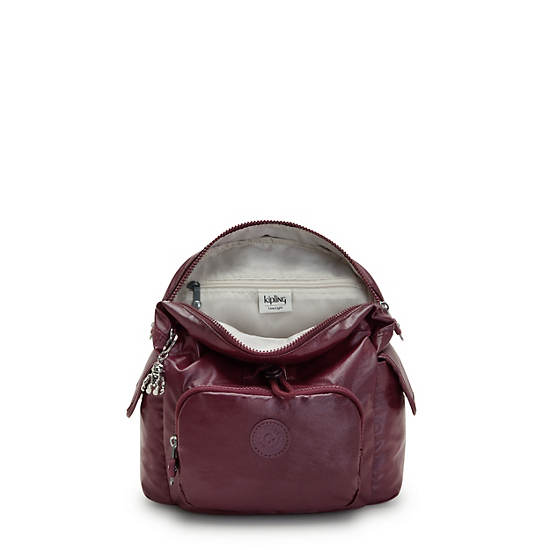 Kipling City Pack Mini Klassieke Metallic Rugzak Bordeaux | BE 1480MQ